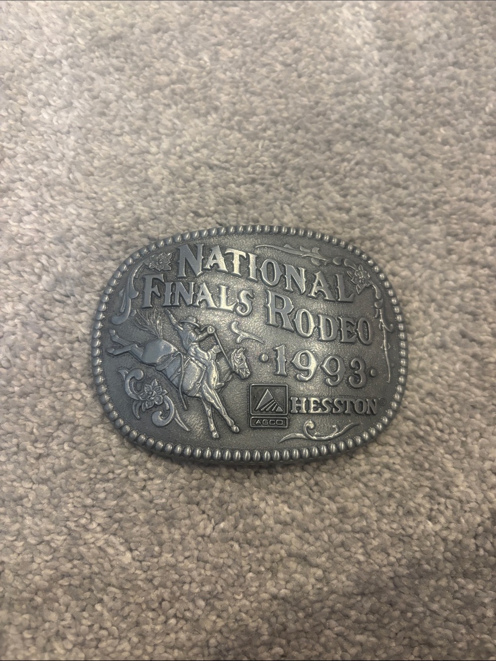 Vintage Hesston National Finals Rodeo belt buckle.